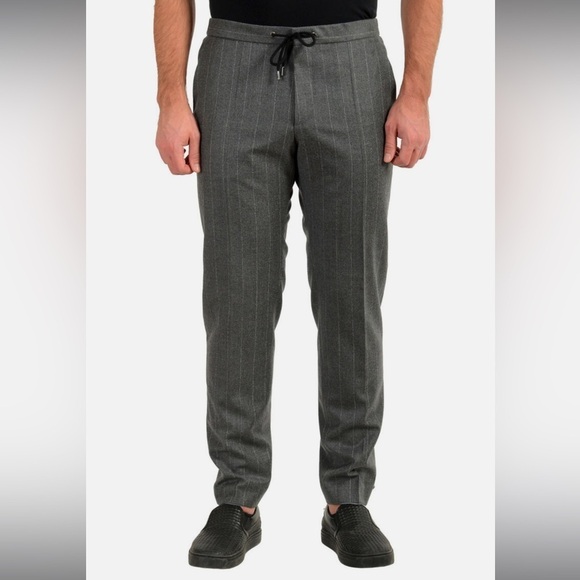 Hugo Boss Men's "Banks4" Wool Gray Striped Pants US 30R - Picture 1 of 13